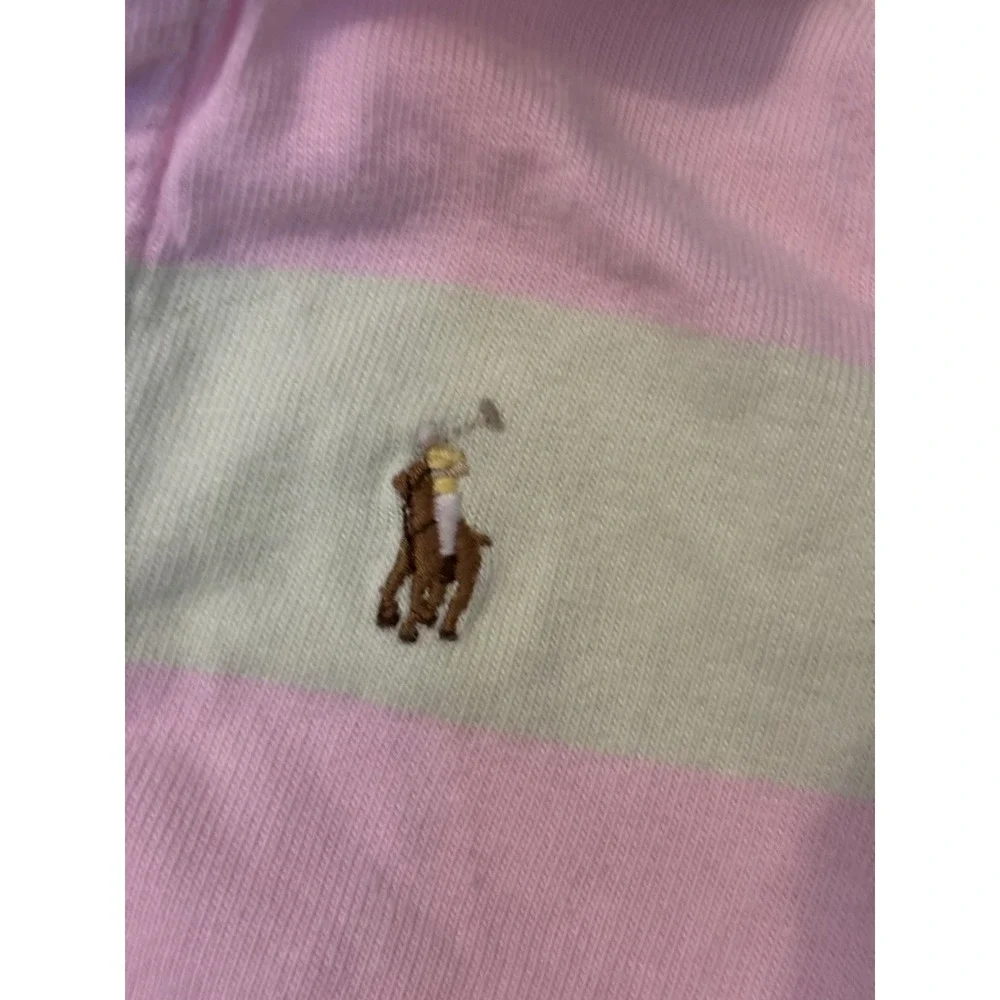 RALPH‎ LAUREN Baby Girls Pink & Green Rugby Dress 6 Mo Preppy
